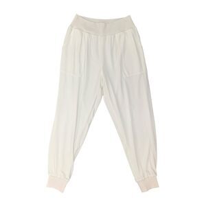 Cinq a Sept Joggers Womens L Large White Pockets High Waist Tous Les Jours Pants